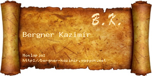 Bergner Kazimir névjegykártya